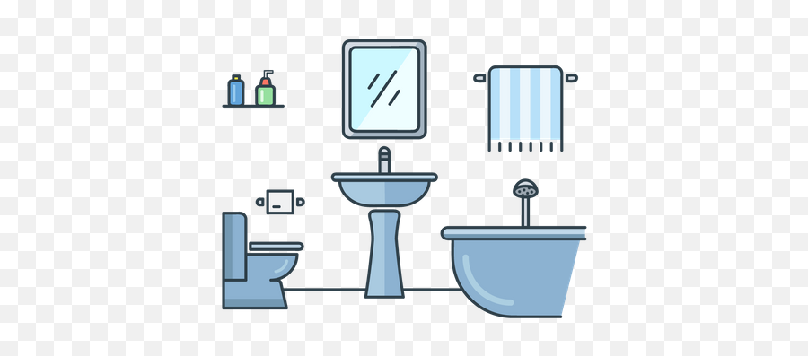 Premium Interiors Illustration Pack From Interiors Illustrations Emoji,Clean Bathroom Clipart