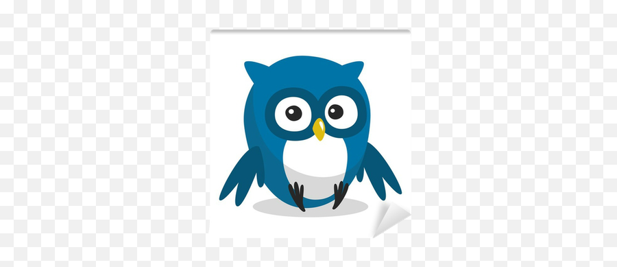 Funny Blue Cartoon Owl With Big Eyes Wall Mural U2022 Pixers Emoji,Owl Eyes Clipart