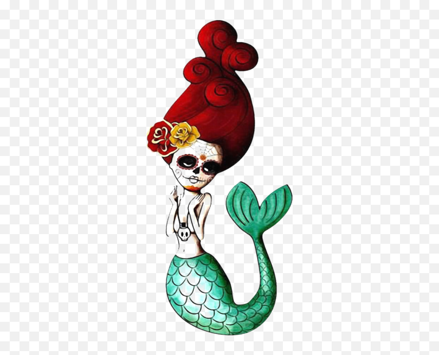 Muertos Mermaid Day Dead Sugar Skull Shirt - Tshirt Shoping Mermaid Emoji,Sugar Skull Clipart