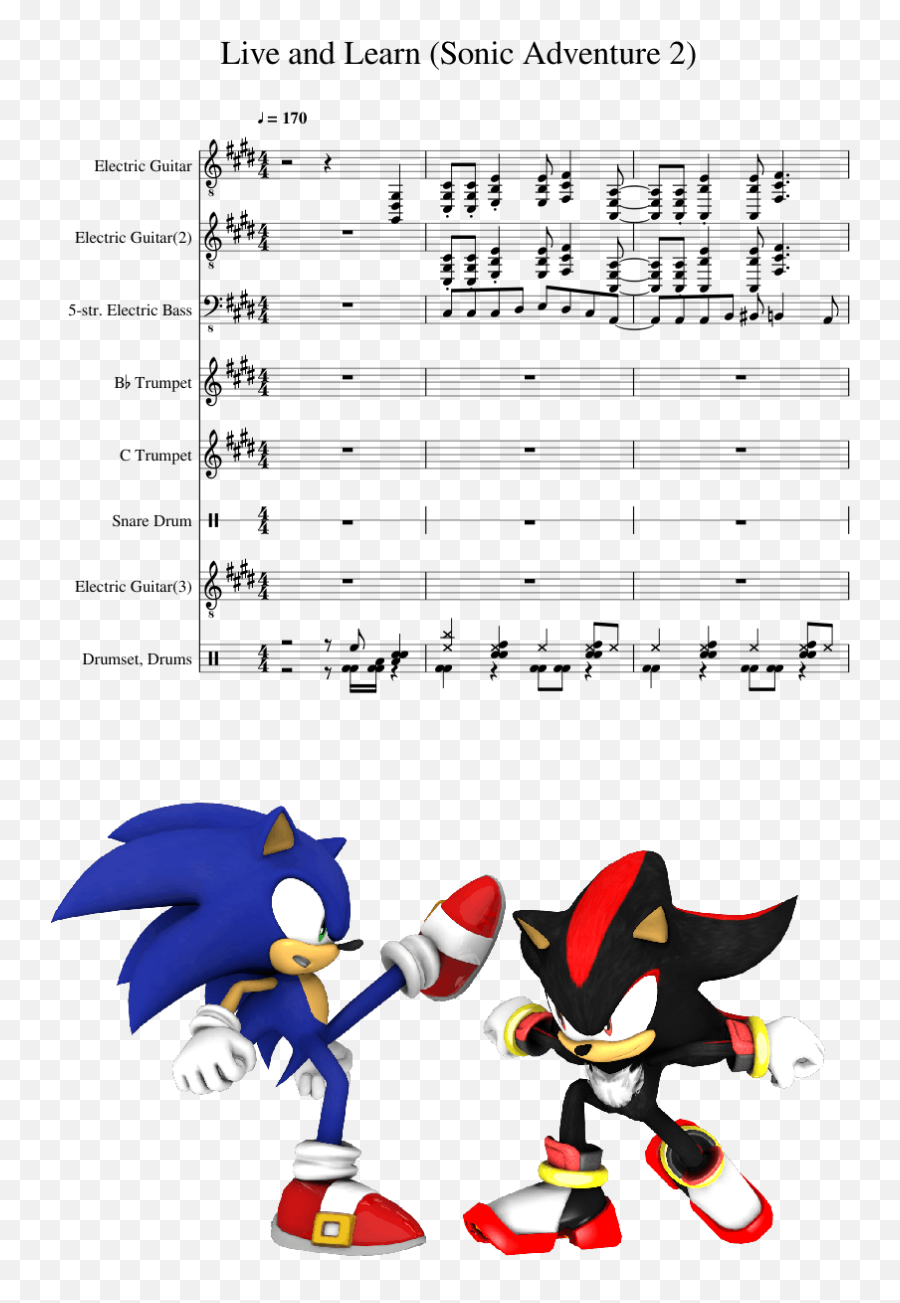 Live And Learn Sonic Adventure 2 Sheet Music For Trumpet - Live And Learn Sonic Notes Emoji,Sonic Adventure 2 Logo