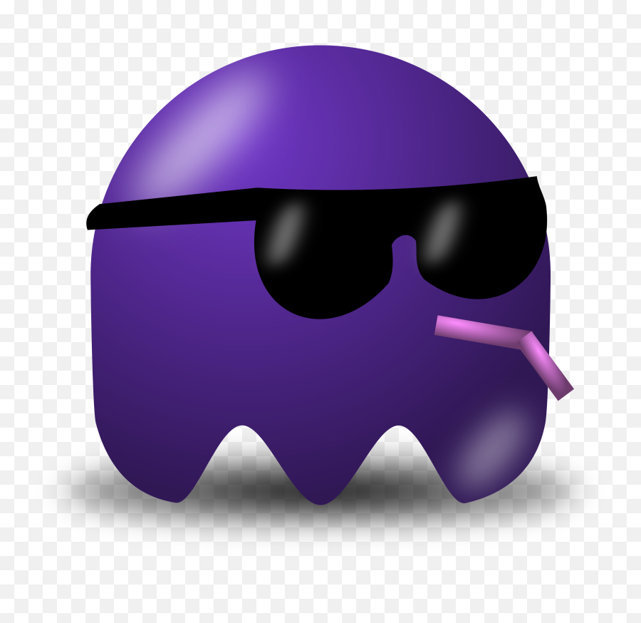 Download Hd Cool Clipart Png - Purple Pacman Ghost Png Emoji,Cool Clipart