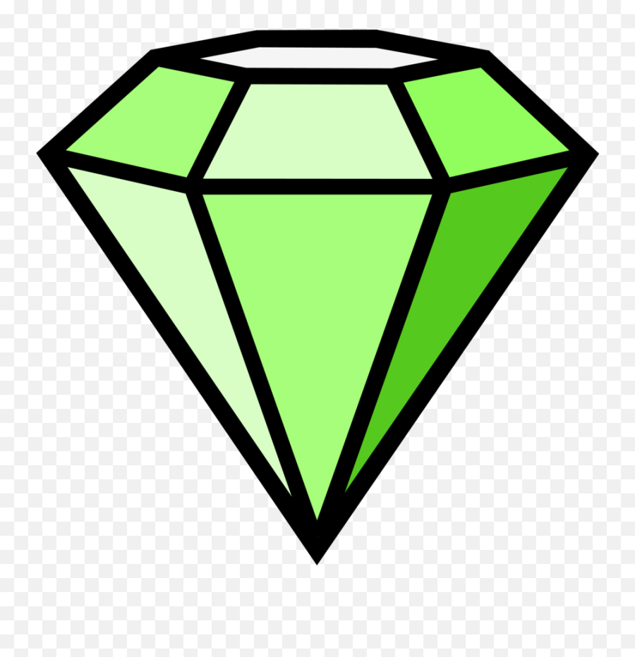 Green Diamond Clip Art Transparent - Grenn Diamond Cartoon Png Emoji,Diamond Clipart