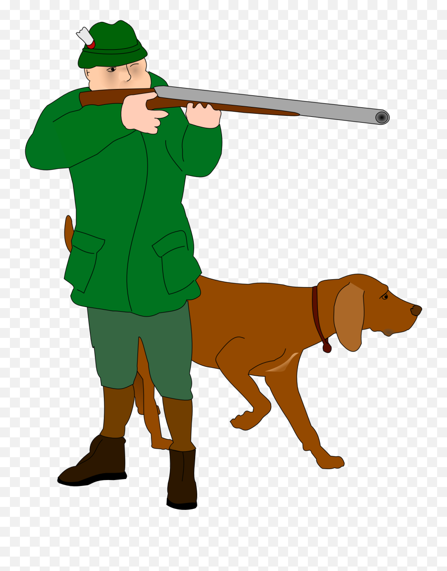 Hunter And Dog Clipart - Hunter Clipart Emoji,Dog Clipart