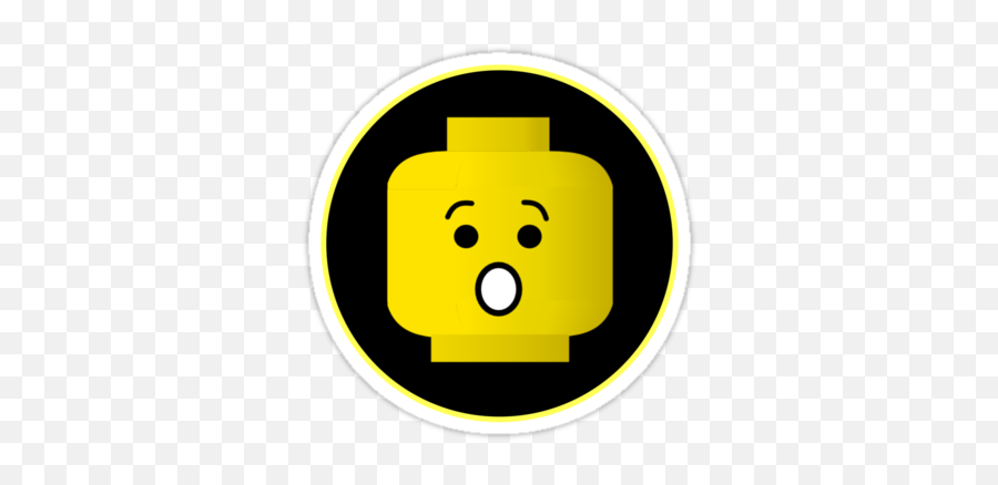 Minifig Shocked Faceu0027 Sticker By Chilleew Minifig Clip - Dot Emoji,Shocked Face Png