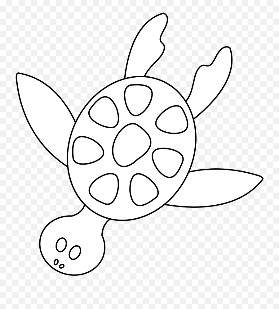 Sea Turtle Black White Clipart Panda - Free Clipart Images Dot Emoji,Sea Turtle Clipart