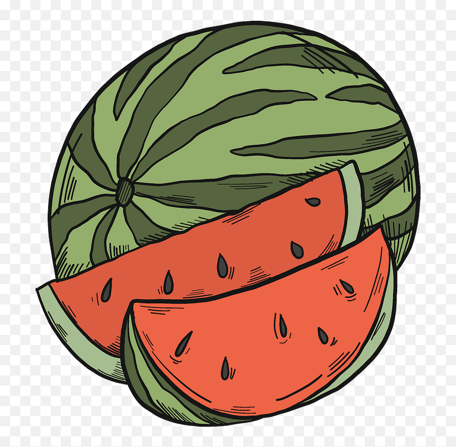 Watermelon And Slices Clipart - Watermelon Png Download Superfood Emoji,Water Melon Clipart