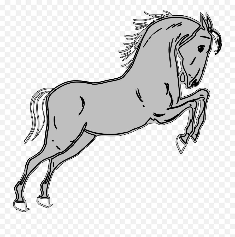 Grey Horse Clipart Free Image - Horse Clip Art Emoji,Horse Clipart