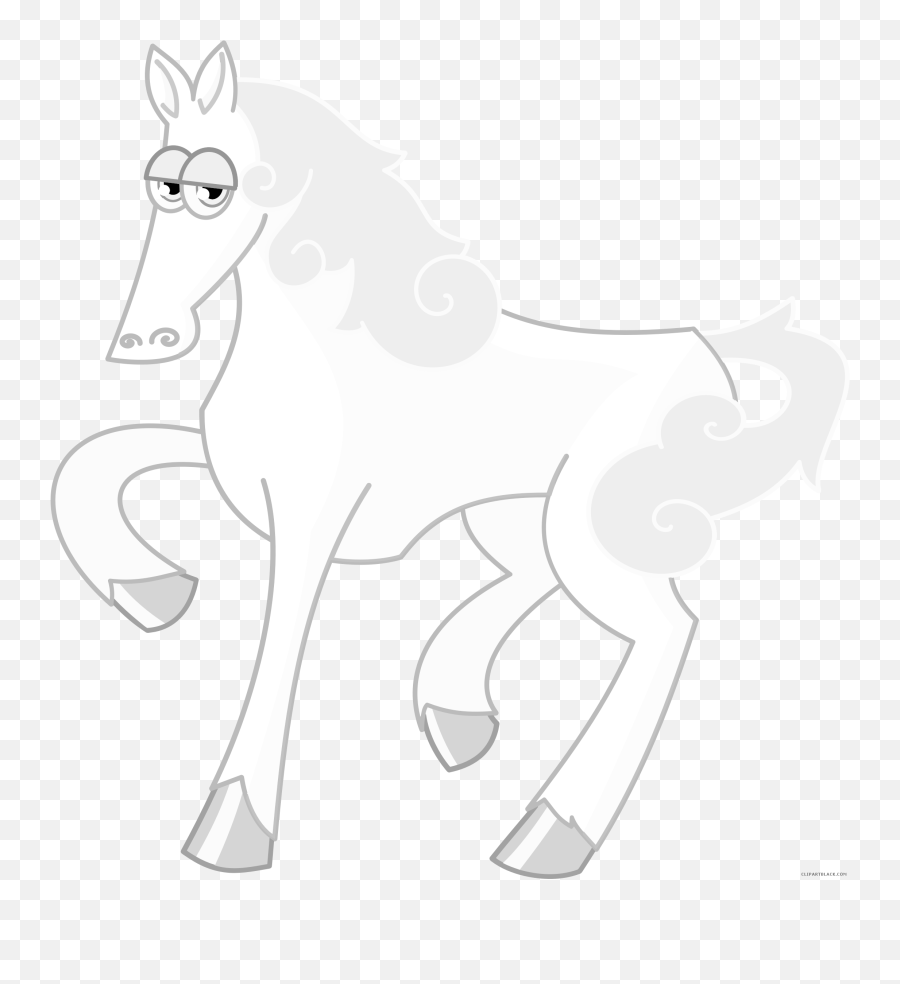 White Horse Cartoon Png Transparent - Animal Figure Emoji,Horse Clipart Black And White