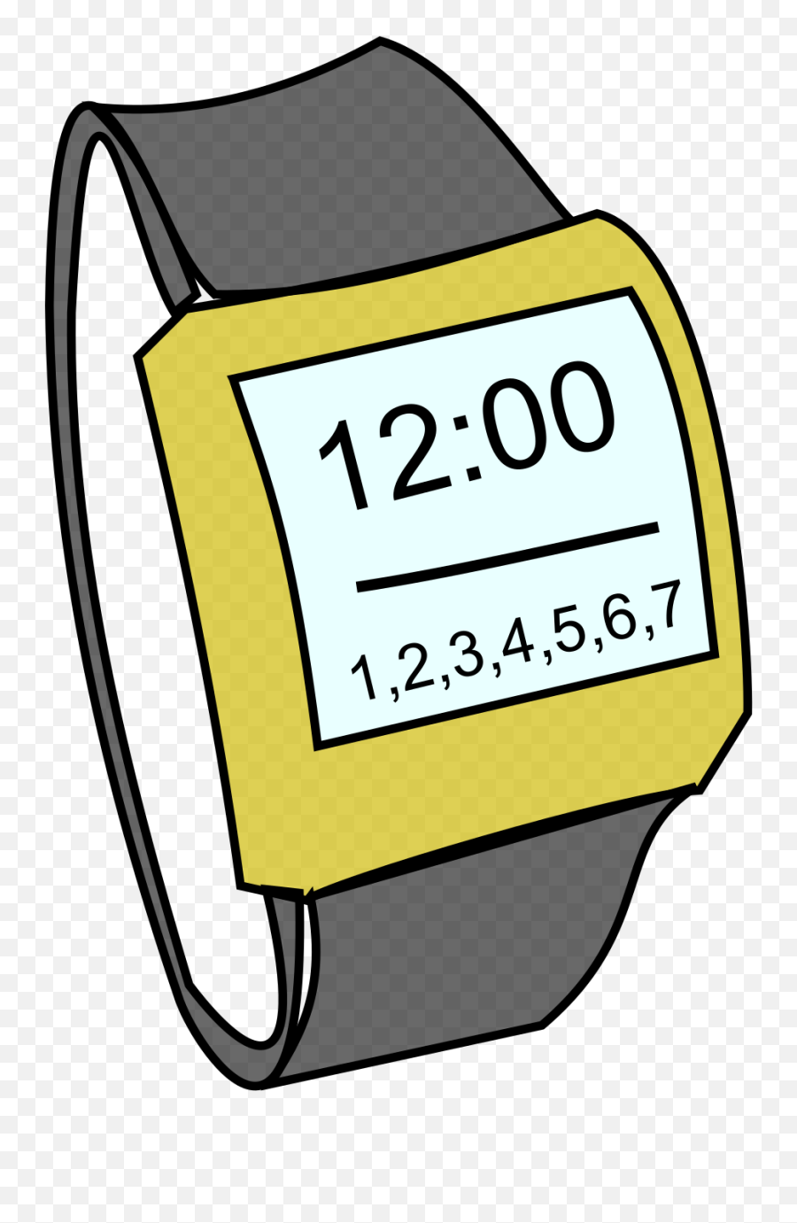 Watch Clipart Png Image With No - Digital Watch Clipart Emoji,Watch Clipart