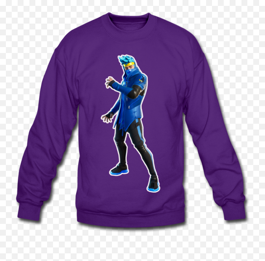 Ninja Crewneck Fortnite Video Game Sweatshirt Emoji,Ninja Fortnite Png