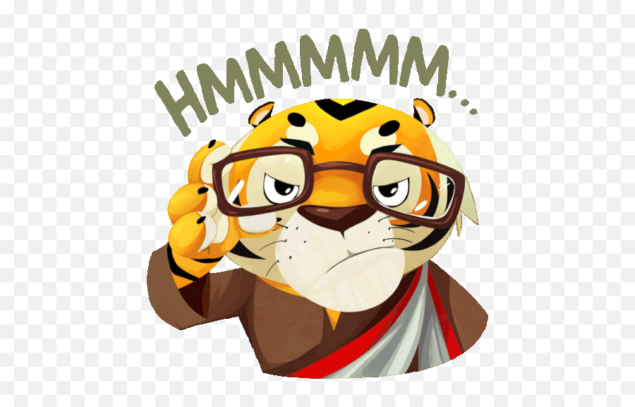 Skeptical Tiger Says Hmmmmm In Bengali Sticker - The Emoji,Tiger Cub Clipart