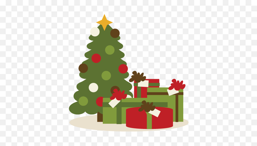 Library Of Christmas Tree With Presents And Santa Jpg Free - Cute Christmas Decorations Png Emoji,Christmas Presents Clipart