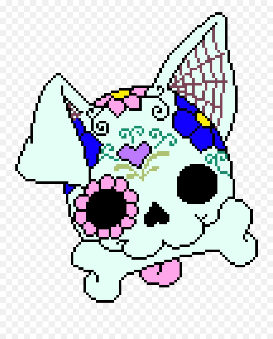 Sugar Skull Dog - Sugar Skull Pixel Art Clipart Full Size Dog Sugar Skull Emoji,Sugar Skull Clipart
