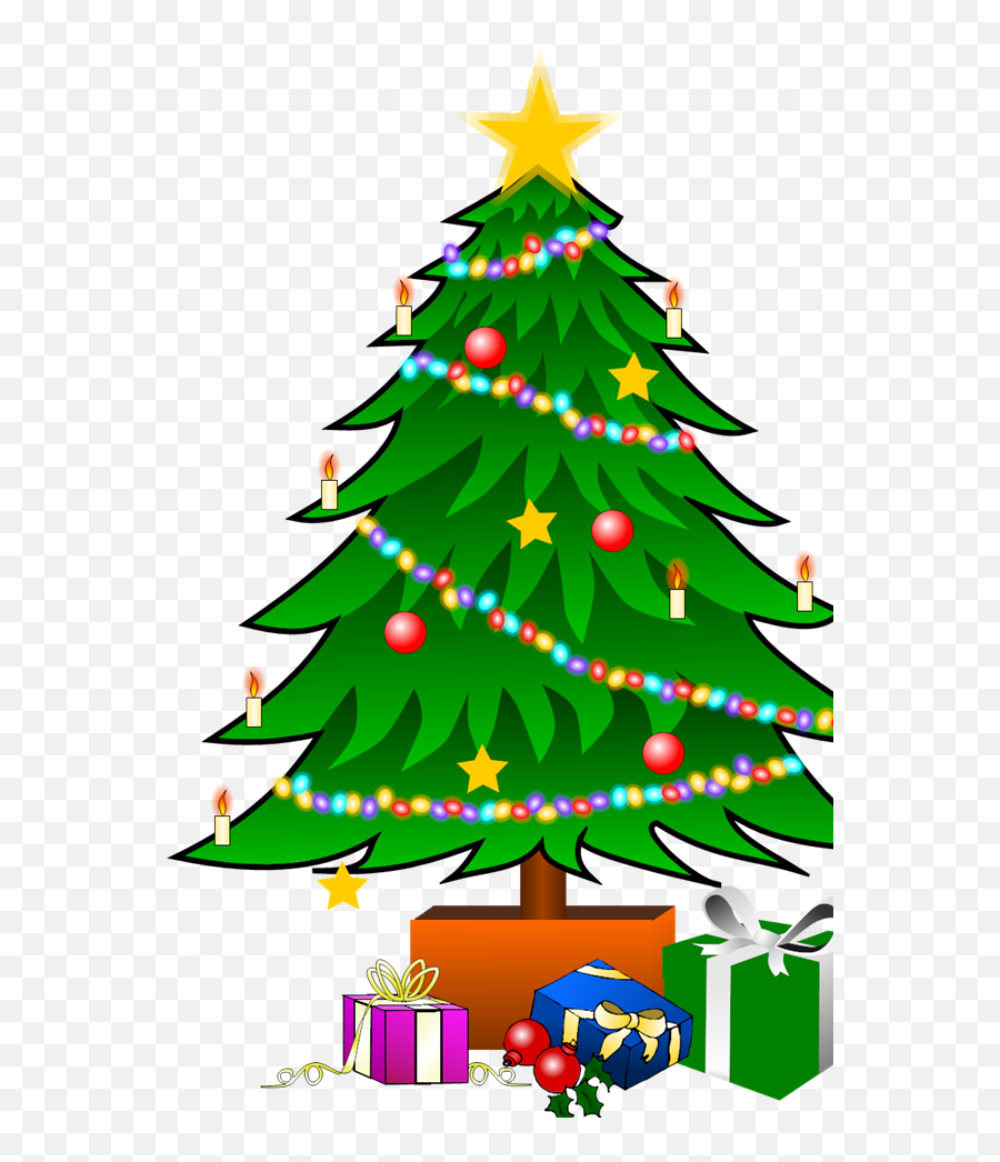 Christmastree With Gifts Svg Vector Christmastree With - Christmas Tree Clipart Emoji,Gifts Clipart