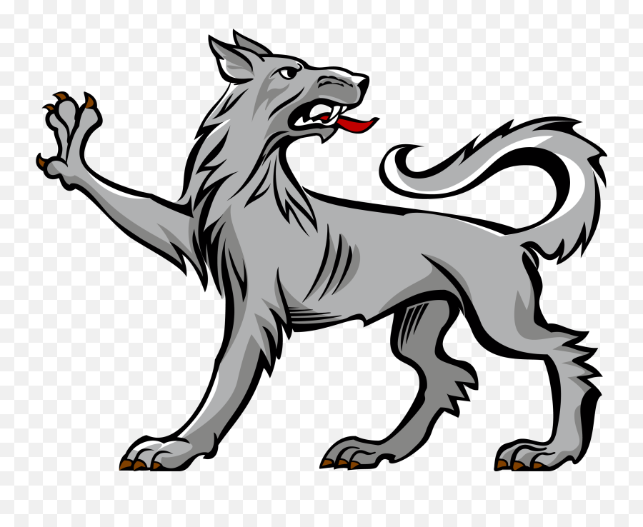 Wolf Clipart Heraldic - Coat Of Arms Supporters Wolf Png Coat Of Arms Dog Symbols Emoji,Wolf Clipart