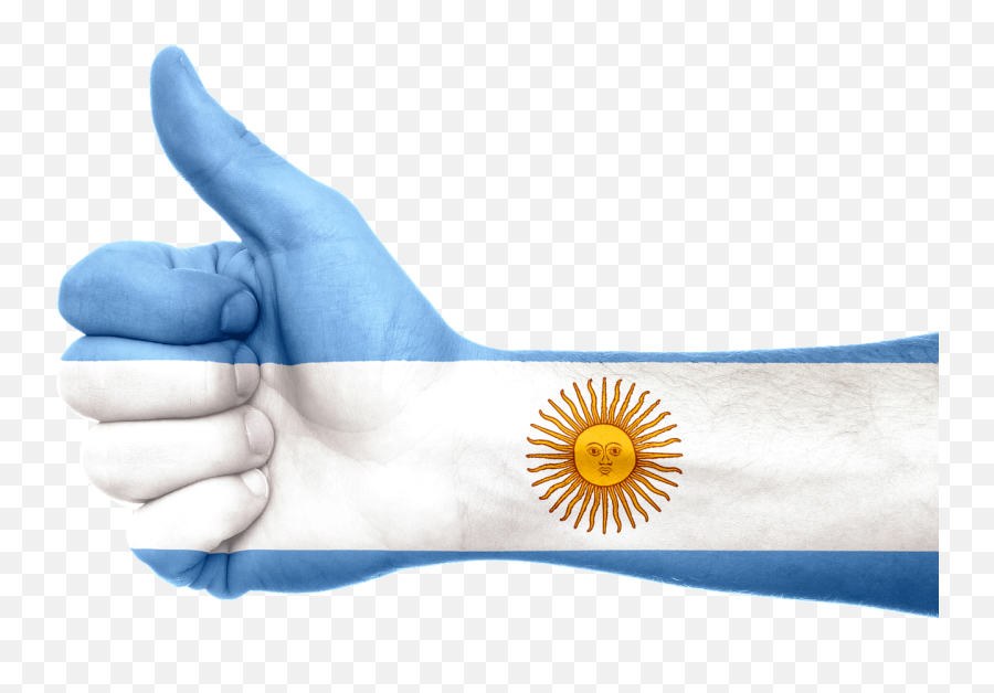 Argentina Flag Hand Thumbs Up Png - Argentina Flag Image Hd Emoji,Argentina Flag Png