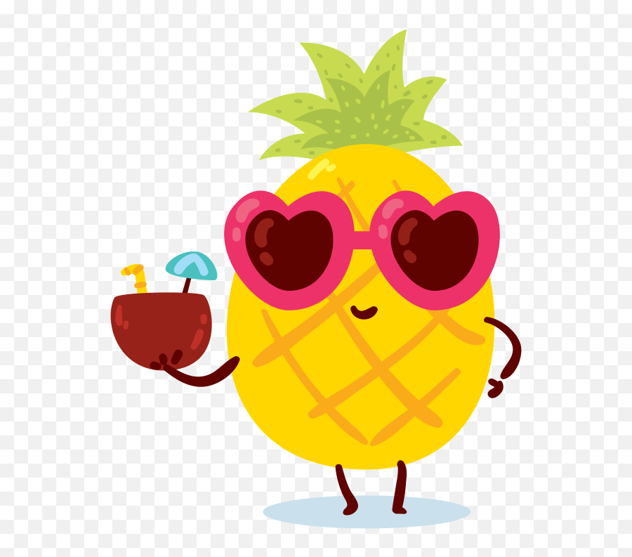 Sunglasses Clipart Free Svg File - Pina Colada Cartoon Emoji,Heart Sunglasses Clipart