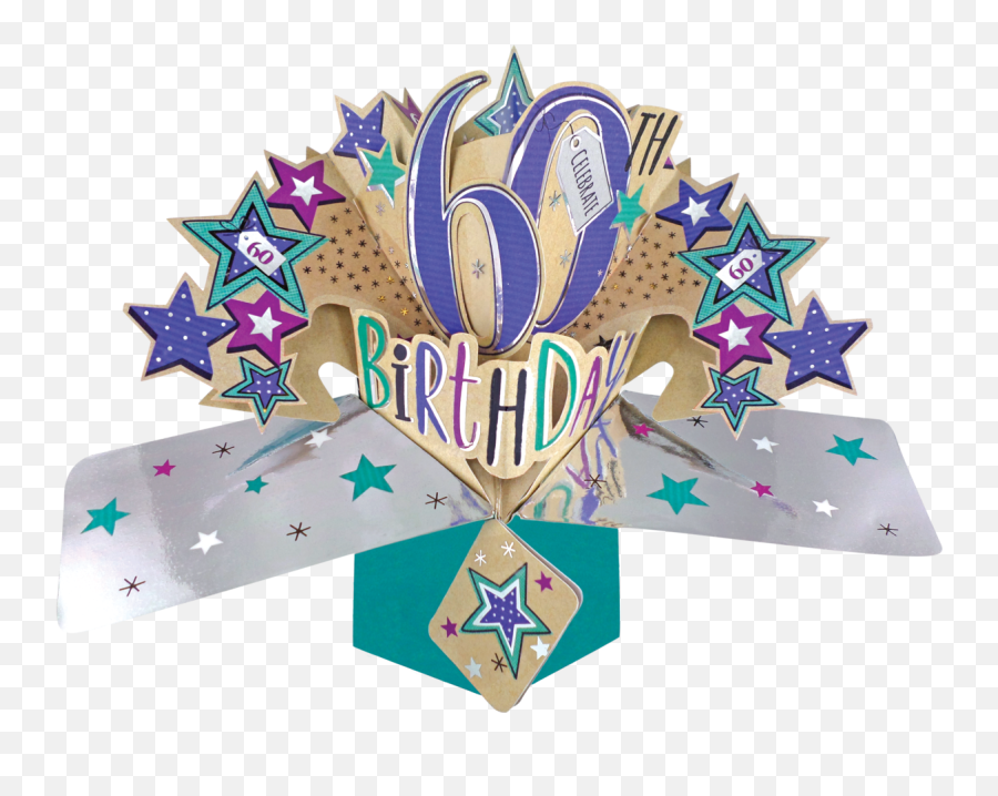 Pop Up 60th Birthday Card Transparent - Happy 60th Pop Up Birthday Card Diy Emoji,60th Birthday Clipart