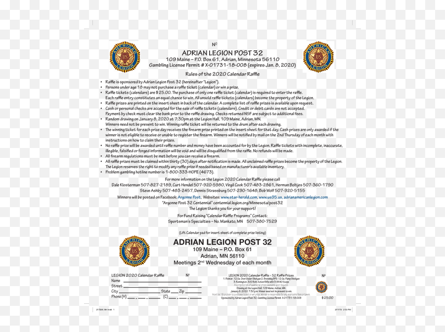 2020 Legion Post Raffle Radio Works - Document Emoji,Sons Of The American Legion Logo