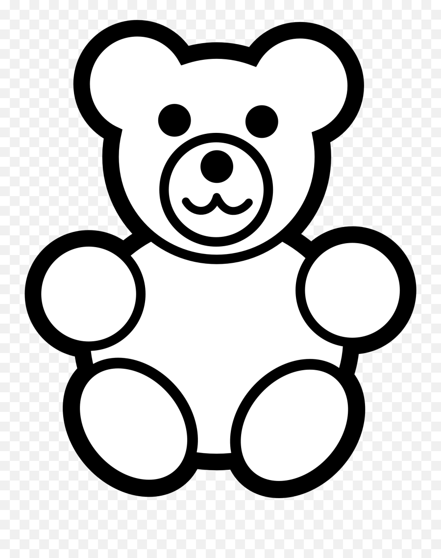 Teddy Bear Clipart Black And White Free - Bear Coloring Pages Emoji,Bear Clipart