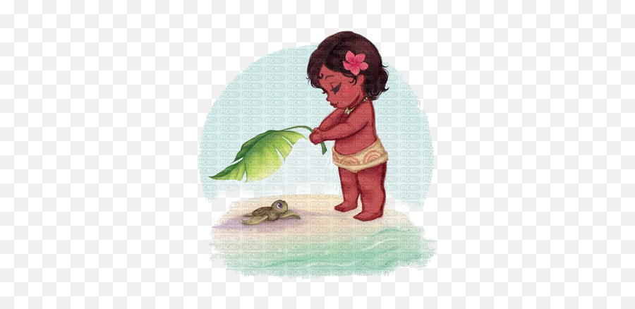 Baby Moana And Turtle Transparent Png Emoji,Moana Baby Png