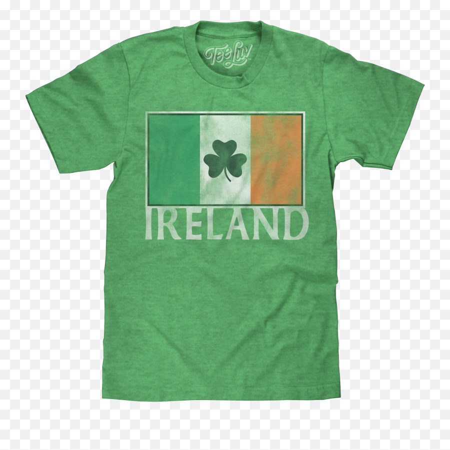 Ireland Flag With Shamrock T - Shirt Green Emoji,Ireland Flag Png