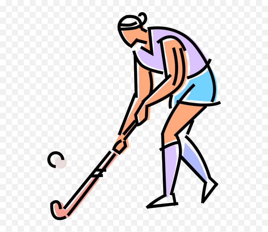 Vector Illustration Of Team Sport Of Field Hockey Player - Field Hockey Clipart Emoji,Hockey Clipart