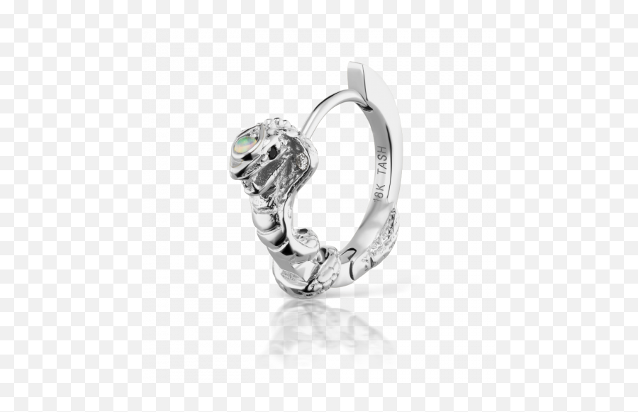 95mm Opal Cobra Ring With Black Diamond Eyes Maria Tash Emoji,Black Ring Png