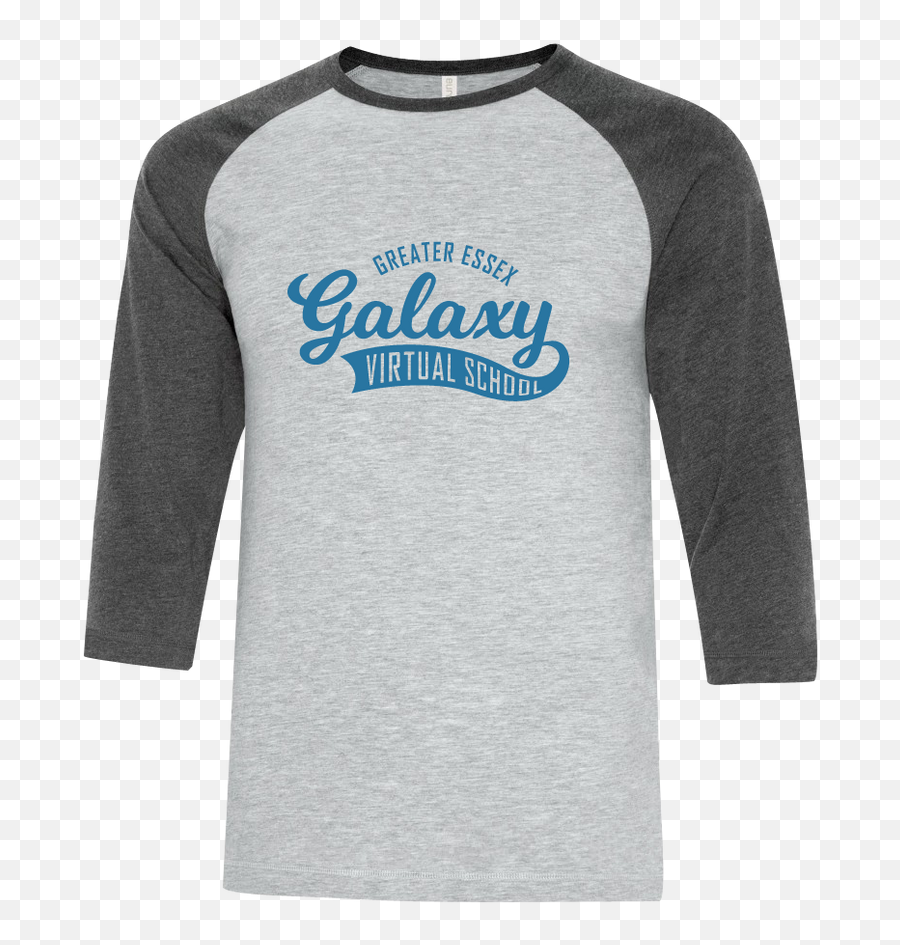 Galaxy Adult Two Toned Baseball T - Shirt With Printed Logo Emoji,How To Print Logo On Shirt