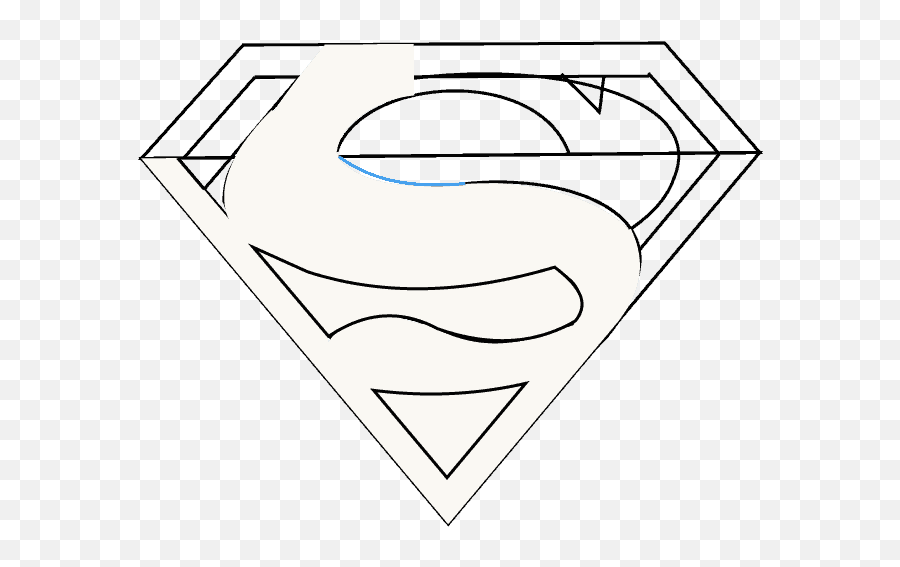 How To Draw Superman Logo Easy Step - Bystep Drawing Guides Language Emoji,Super Man Logo