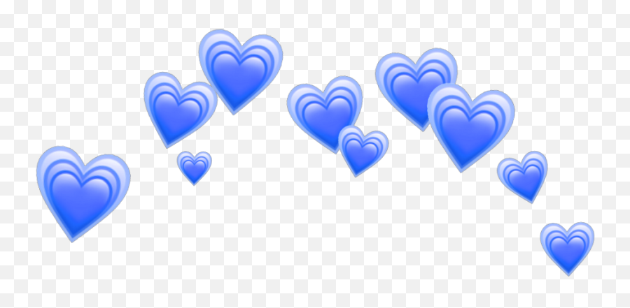 Heart Blue Blueheart Heartblue Hearts Crown Tumblr - Emoji Transparent Background Blue Hearts Emoji,Heart Transparent