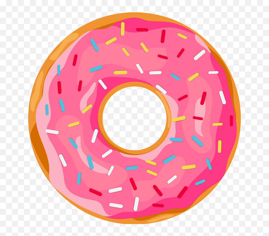 Pink Glaze Donut Clipart Transparent - Donut Icon Emoji,Donut Clipart