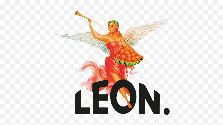 Download Logo Winged Lady Curved 2 Black - Leon Naturally Leon Restaurants Emoji,Fast Food Logo