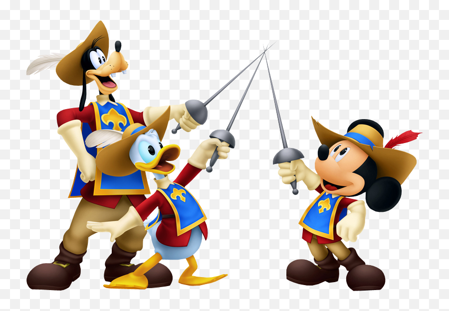 Clipart Of The Mickey Donald And Goofy - Mickey Mouse Musketeer Emoji,Goofy Clipart