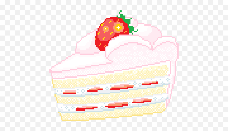 Strawberry Cake Pixel Transparent - Kawaii Pixel Cake Png Emoji,Transparent Pixel