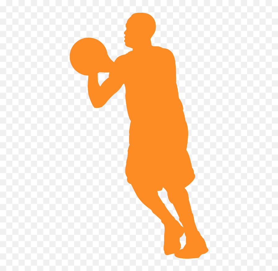 Basketball Player Silhouette - Basketball Orange Silhouette Emoji,Basketball Player Silhouette Png