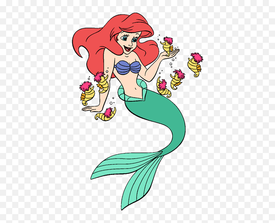 Mermaid Ariel Clip Art 3 Disney Clip Art Galore - Little Mermaid Ariel Seahorse Emoji,Seahorse Clipart
