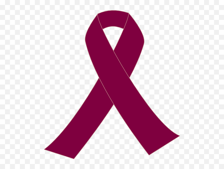 Burgundy Cancer Ribbon Png - Burgundy Ribbon Clipart Emoji,Cancer Ribbon Clipart