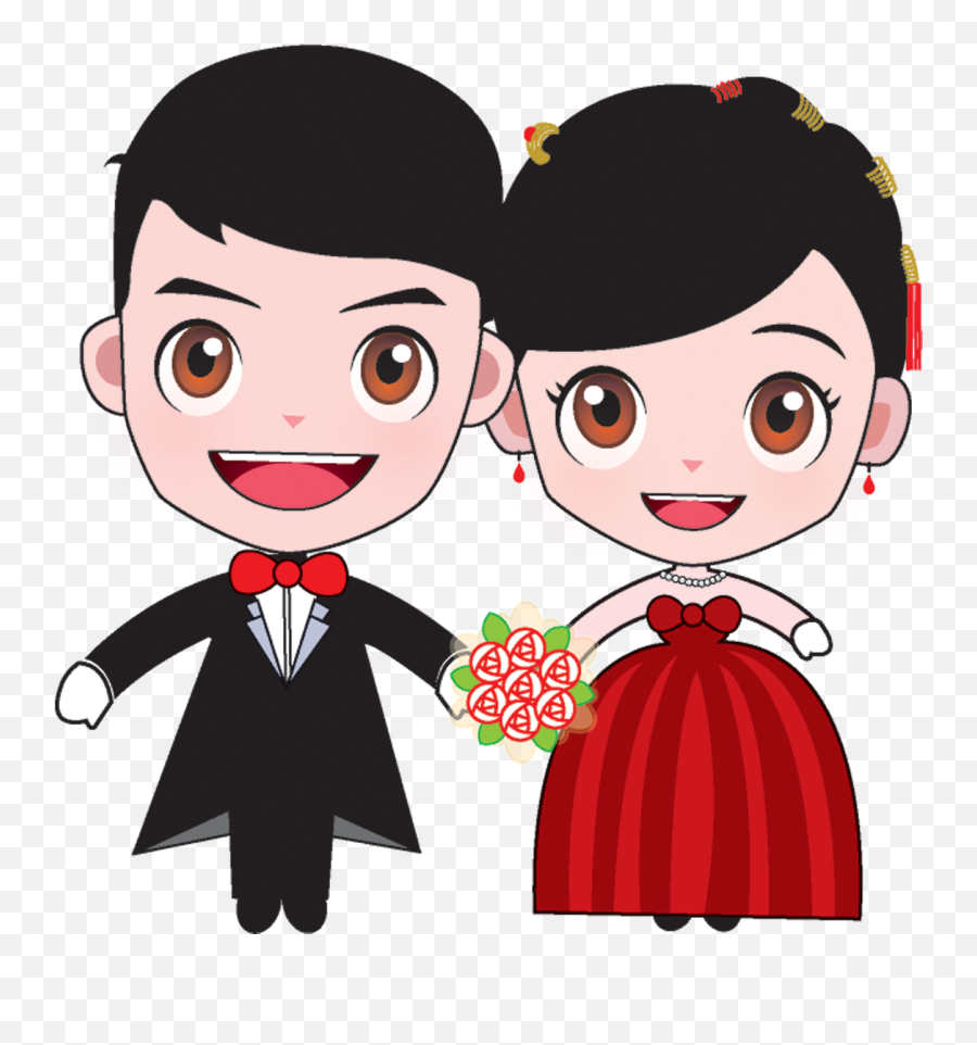 Download Bridegroom Marriage Cartoon Wedding Bride And - Gambar Pengantin Kartun Png Emoji,Bride And Groom Clipart