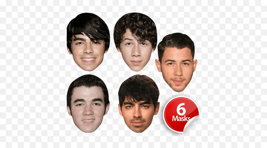 Jonas Brothers Mask Pack - Nick Jonas Cut Out Head Emoji,Jonas Brothers Logo