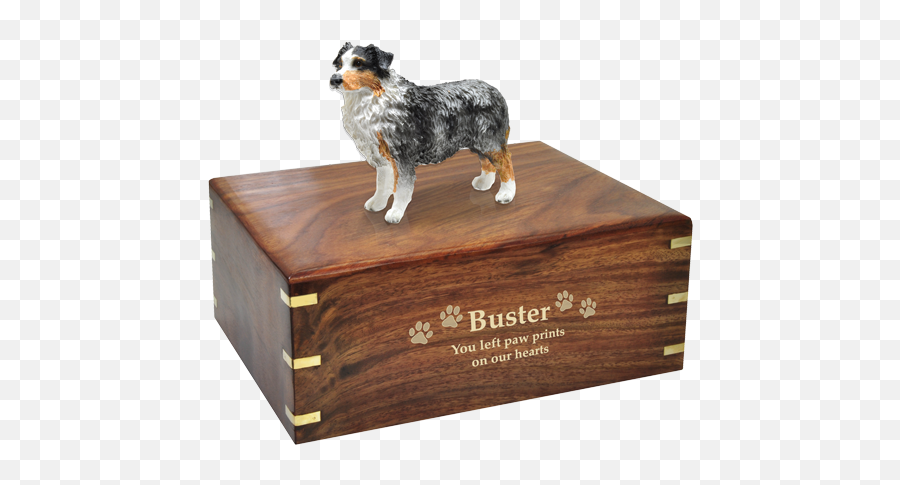 Dog Cremation Wood Urn Australian Blue - Rottweiler Urn Emoji,Australian Shepherd Clipart