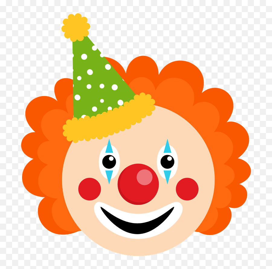 Clown Face Png - Cartoon Cute Clown Face Emoji,Face Clipart