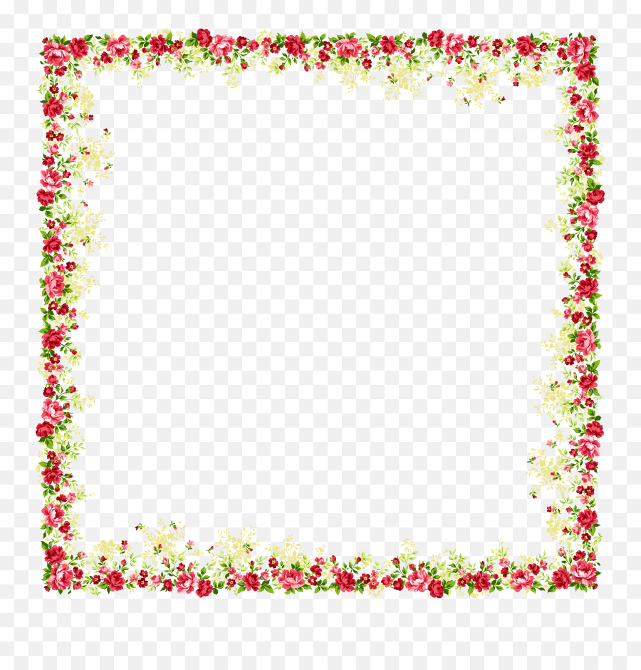 Red Flower Frame Clipart Hq Png Image - Zapatos De 15 Celestes Emoji,Flower Border Clipart