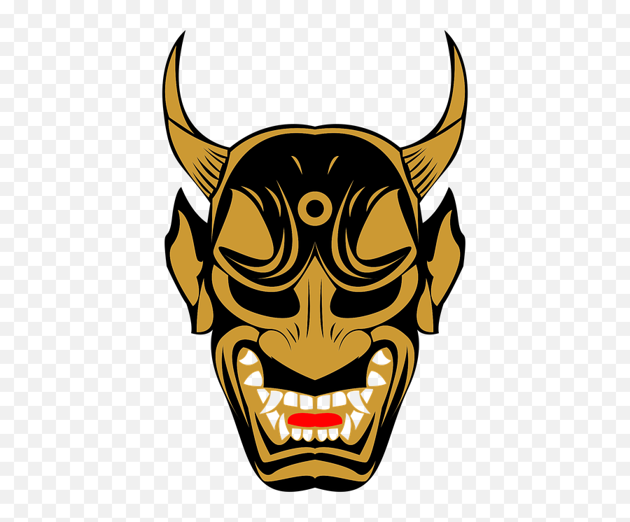 Demon Mask Face - Free Vector Graphic On Pixabay Emoji,Devil Face Png