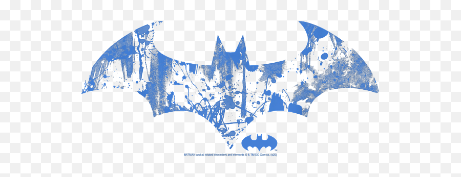 Dc Fandome Batman Blue Paint Splatter Logo Adult Pull - Over Emoji,Blue Paint Splatter Transparent