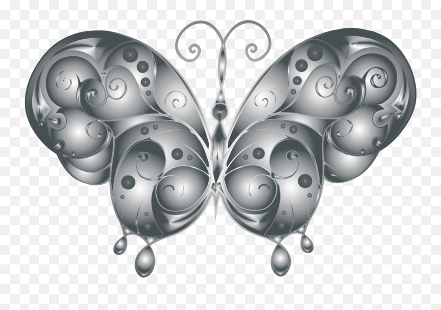 Metalsilhouettebutterfly Png Clipart - Royalty Free Svg Png Emoji,Butterfly Png Clipart
