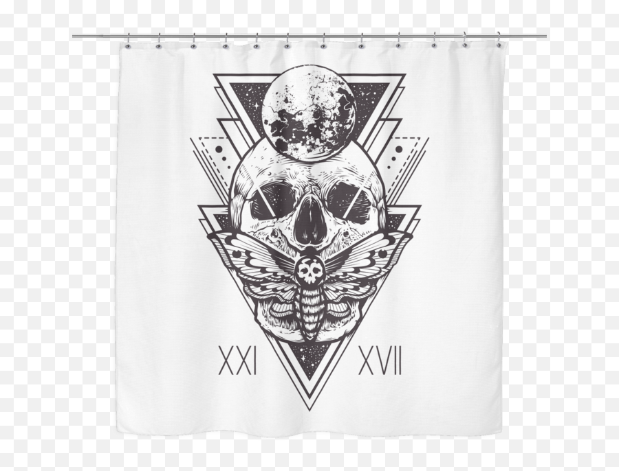 Download Geo Skull Shower Curtain - Sacred Geometry Design Emoji,Transparent Shower Curtain With Design