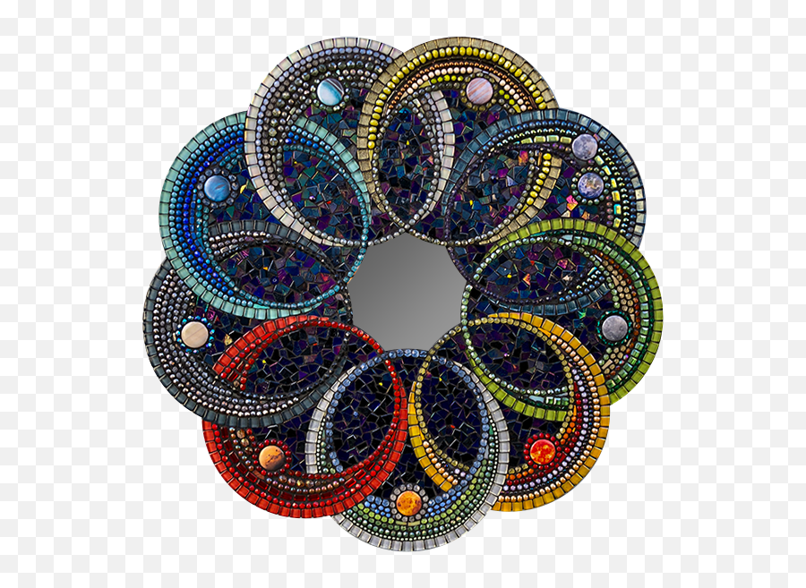 Planet Mandala Substrate 23in Diameter U2014 Zetamari Mosaic Artworks Emoji,Mandala Png