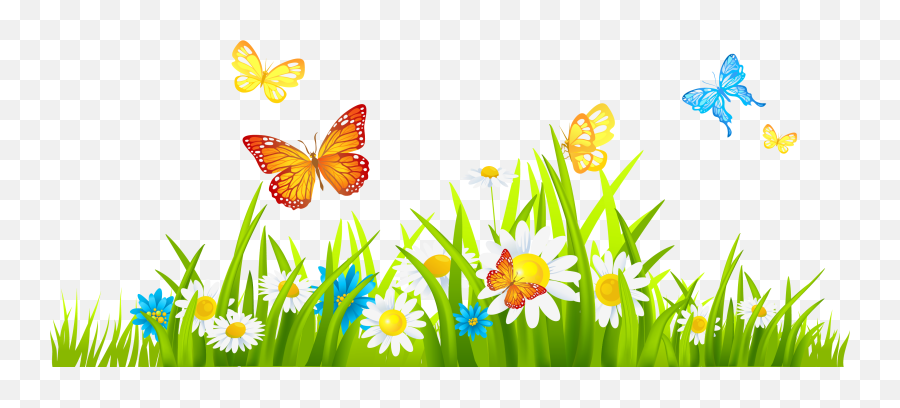 Library Of Flower With Butterfly Image Transparent Download - Flower Garden Clipart Png Emoji,Butterfly Clipart