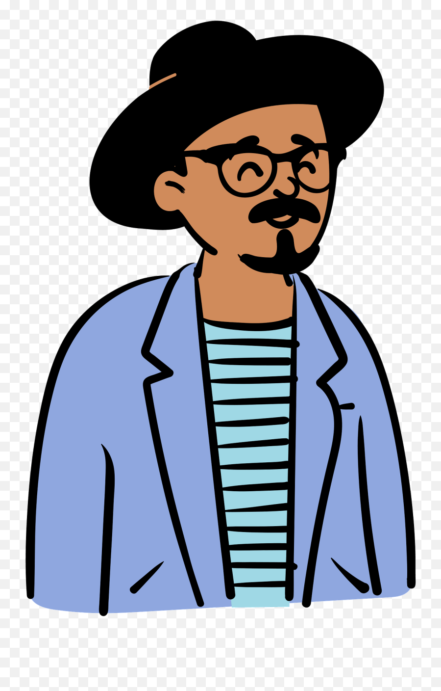 Man In Blue Jacket With A Hat Clipart - Costume Hat Emoji,Hat Clipart